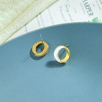 Creative Geometric Round Earrings Personality Wild Copper Earrings Temperament Niche Shell Earrings Wholesale Nihaojewelry main image 3