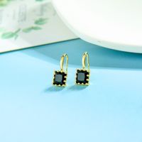 Korean Fashion S925 Silver Needle Earrings Creative Geometric Square Earrings Femininity Diamond Earrings Wholesale Nihaojewelry main image 3