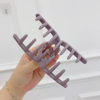 South Korea Morandi Color Large Size Clip Simple And Elegant Temperament Shower Tray Hair Back Hairpin Clip Wholesale Nihaojewelry main image 3