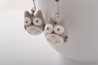 Creative Handmade Soft Ceramic Earrings Earrings Soft Ceramic Cartoon Umbrella Umbrella Totoro Earrings Wholesale Nihaojewelry main image 5
