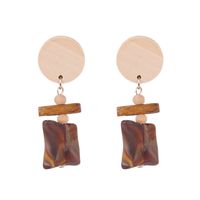 Korean Thin Face Geometric Wood Acrylic Earrings Resin Earrings Jewelry Wholesale Nihaojewelry main image 6