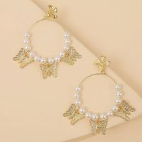 Personality Handmade Pearl Butterfly Earrings Popular Trend Insect Earrings Jewelry Wholesale Nihaojewelry main image 3