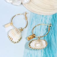 Exaggerated Irregular Natural Pearl Shell Earringsalloy Personality Geometric Earrings Jewelry Wholesale Nihaojewelry main image 5