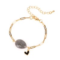 New Oil Drop Small Love Bracelet Fashion Hip-hop Style Thick Chain Bracelet Wholesale Nihaojewelry sku image 1