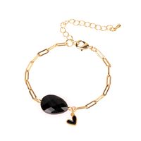 New Oil Drop Small Love Bracelet Fashion Hip-hop Style Thick Chain Bracelet Wholesale Nihaojewelry sku image 2