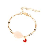 New Oil Drop Small Love Bracelet Fashion Hip-hop Style Thick Chain Bracelet Wholesale Nihaojewelry sku image 9