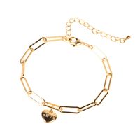 New Hip-hop Style Couple Lock Heart-shaped Key Thick Chain Bracelet Wholesale Nihaojewelry sku image 1