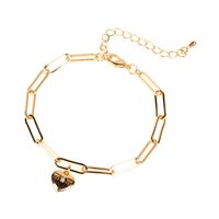 New Hip-hop Style Couple Lock Heart-shaped Key Thick Chain Bracelet Wholesale Nihaojewelry sku image 2
