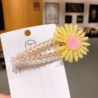 Korean Fashion Spring And Summer Small Daisy Hairpin Crystal Bb Clip Flower Rhinestone Edge Clip Mori Headdress sku image 5