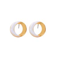 Creative Geometric Round Earrings Personality Wild Copper Earrings Temperament Niche Shell Earrings Wholesale Nihaojewelry sku image 1