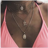 Summer New Product Personality Exaggerated Accessories Fashion Wild Geometric Alloy Rose Jesus Necklace Wholesale Nihaojewelry sku image 1