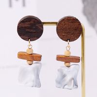 Korean Thin Face Geometric Wood Acrylic Earrings Resin Earrings Jewelry Wholesale Nihaojewelry sku image 1
