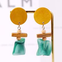 Korean Thin Face Geometric Wood Acrylic Earrings Resin Earrings Jewelry Wholesale Nihaojewelry sku image 3