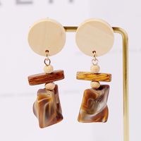 Korean Thin Face Geometric Wood Acrylic Earrings Resin Earrings Jewelry Wholesale Nihaojewelry sku image 2
