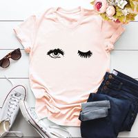 European And American Charming Eyes Multi-color Short Sleeve Women's T-shirt main image 6