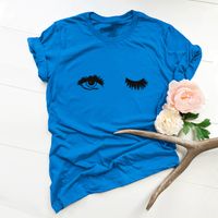 Camiseta De Manga Corta Mujer De Multicolor Con Ojos Encantadores Europeos Y Americanos De main image 2