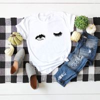 European And American Charming Eyes Multi-color Short Sleeve Women's T-shirt main image 3