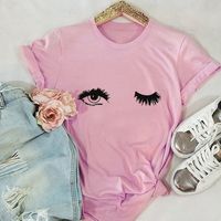 European And American Charming Eyes Multi-color Short Sleeve Women's T-shirt main image 4