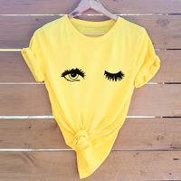 European And American Charming Eyes Multi-color Short Sleeve Women's T-shirt main image 5