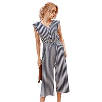 Fashion Women's Summer Striped Jumpsuit Casual Pants Stand-alone Models Wholesale Nihaojewelry main image 3