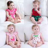 Summer New Comfortable Navy Collar Strawberry Triangle Romper Romper 0-3 Years Old Children's Wear main image 1
