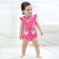 Summer New Comfortable Navy Collar Strawberry Triangle Romper Romper 0-3 Years Old Children's Wear main image 4