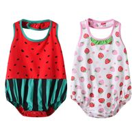 Summer New Comfortable Navy Collar Strawberry Triangle Romper Romper 0-3 Years Old Children's Wear main image 3
