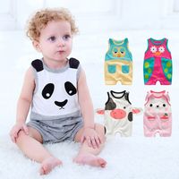 Summer New Cute Cow Animal Shape Sleeveless Robe Kile Rabbit Genuine Children's Clothing Wholesale main image 1