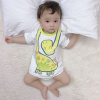 Summer New 0-2 Year Old Infant Baby Casual Cute Cartoon Dinosaur Printing Triangle Wholesale Nihaojewelry main image 1