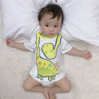 Summer New 0-2 Year Old Infant Baby Casual Cute Cartoon Dinosaur Printing Triangle Wholesale Nihaojewelry main image 6