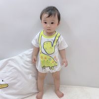 Summer New 0-2 Year Old Infant Baby Casual Cute Cartoon Dinosaur Printing Triangle Wholesale Nihaojewelry main image 5