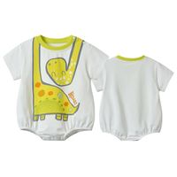 Summer New 0-2 Year Old Infant Baby Casual Cute Cartoon Dinosaur Printing Triangle Wholesale Nihaojewelry main image 3