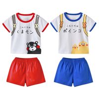 Summer New Infant Baby Simple Casual Cartoon Cute Print Mochila Conjunto De Manga Corta Al Por Mayor Nihaojewelry main image 2