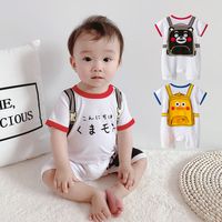Summer New 0-3 Year Old Male And Female Baby Printed Rib Short Sleeves Even Out Of The Body Climbing Clothes Wholesale Nihaojewelry main image 1