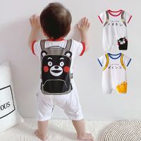 Summer New 0-3 Year Old Male And Female Baby Printed Rib Short Sleeves Even Out Of The Body Climbing Clothes Wholesale Nihaojewelry main image 6