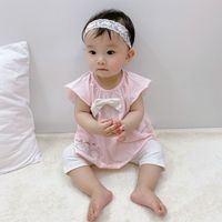 Qile Rabbit Sommer Baby Kleidung Mädchen Kurz Ärmel Ige Koreanische Version Lose Top Damen Stil Besticktes Baby T-shirt main image 4