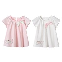 Qile Rabbit Sommer Baby Kleidung Mädchen Kurz Ärmel Ige Koreanische Version Lose Top Damen Stil Besticktes Baby T-shirt main image 3