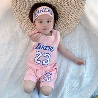 Summer New Children's Baby Personality Digital Printing Trend Korean Comfortable Leisure Sports Suit Wholesale Nihaojewelry main image 1