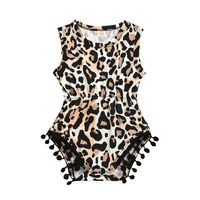 2020 Außenhandel Hot Sale Europäische Und Amerikanische Mädchen Leoparden Muster Pullover Slips Straffung Kleidung Kinder Kleidung Ärmellose Einteilige Kleidung main image 6