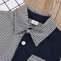 Short-sleeved Single-breasted Shirt Shorts Striped Color Matching Gentleman Suit Spot Two-color Optional Wholesale Nihaojewelry main image 4