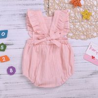 Summer Jumpsuit Children's Clothing Explosive Lace Sleeve Romper Cotton And Linen Fold Sleeveless Robe Wholesale Nihaojewelry main image 3