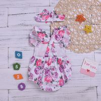 Children's Wear Infant Leisure Trend Cute Little Floral Triangle Hawaii Turban Two-piece Girl Explosion Wholesale Nihaojewelry main image 3