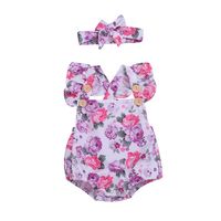 Children's Wear Infant Leisure Trend Cute Little Floral Triangle Hawaii Turban Two-piece Girl Explosion Wholesale Nihaojewelry main image 6
