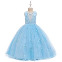 Robe De Princesse Enfants Robe Longue Mariage Fleur Fille Robe Gaze Pettiskirt Gros Nihaojewelry main image 3