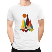 Moda Hombres Camiseta Geométrica Montaña Algodón Cómoda Manga Corta Camiseta Hombres Marea Venta Al Por Mayor Nihaojewelry sku image 16