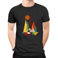 Moda Hombres Camiseta Geométrica Montaña Algodón Cómoda Manga Corta Camiseta Hombres Marea Venta Al Por Mayor Nihaojewelry sku image 17
