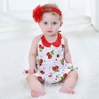 Summer New Comfortable Navy Collar Strawberry Triangle Romper Romper 0-3 Years Old Children's Wear sku image 1