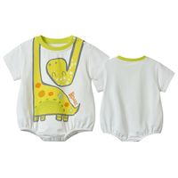 Summer New 0-2 Year Old Infant Baby Casual Cute Cartoon Dinosaur Printing Triangle Wholesale Nihaojewelry sku image 1