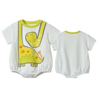 Summer New 0-2 Year Old Infant Baby Casual Cute Cartoon Dinosaur Printing Triangle Wholesale Nihaojewelry sku image 2