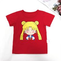 Summer New Boys And Girls Simple Wild Casual Fashion Comfortable Cartoon Beautiful Girl Short Sleeve Wholesale Nihaojewelry sku image 1